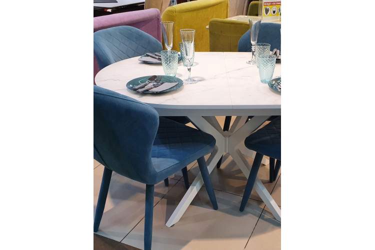 Стол KENNER B1300 белый/стекло камень белый сатин-2