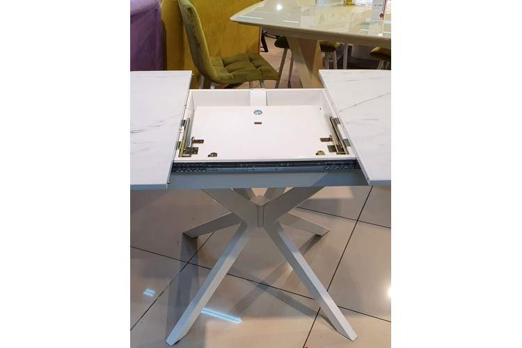 Стол KENNER B1300 белый/стекло камень белый сатин-8