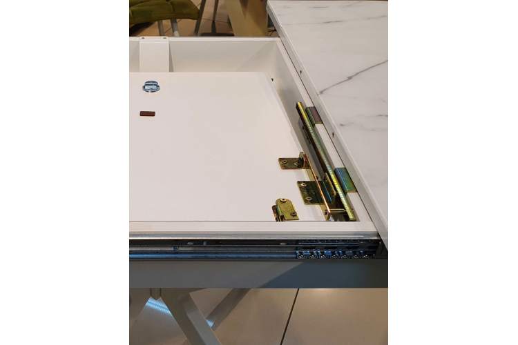 Стол KENNER B1300 белый/стекло камень белый сатин-9