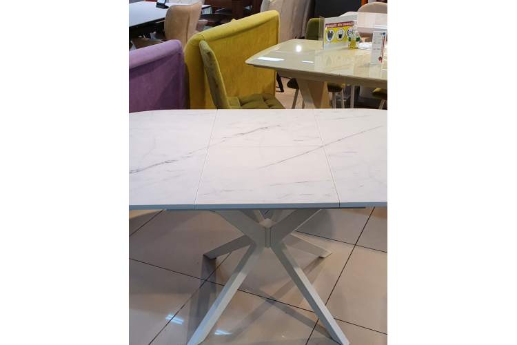 Стол KENNER B1300 белый/стекло камень белый сатин-12