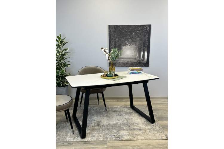 Стол KENNER AZ1400 черный/керамика белая-2