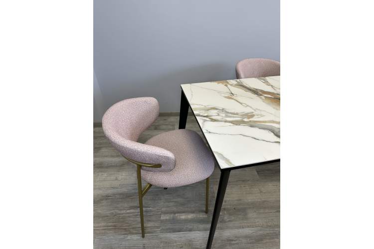 Стол KENNER KR1200 черный/керамика мрамор золотой глянец-2