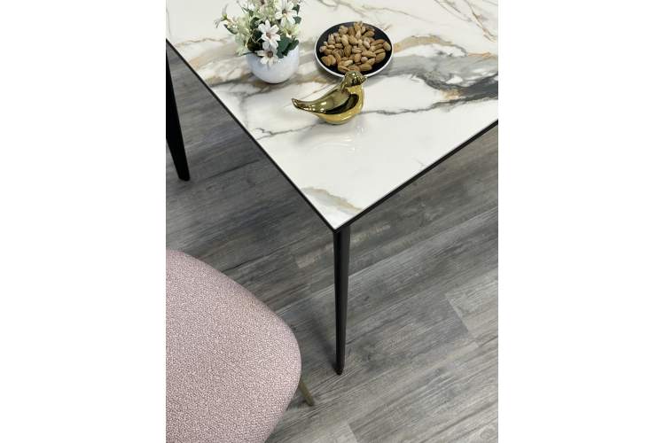 Стол KENNER KR1200 черный/керамика мрамор золотой глянец-6