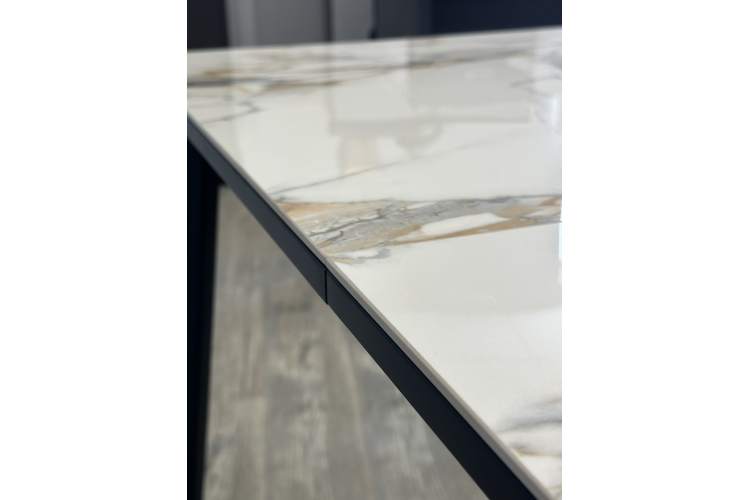 Стол KENNER KR1200 черный/керамика мрамор золотой глянец-14