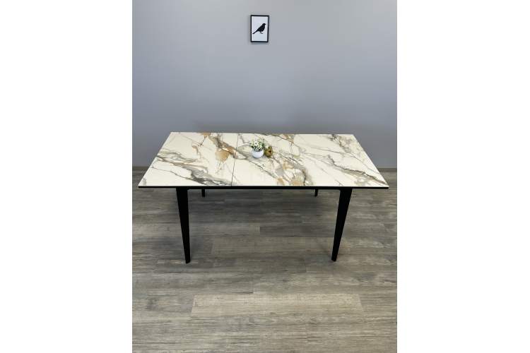 Стол KENNER KR1200 черный/керамика мрамор золотой глянец-17