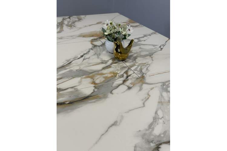 Стол KENNER KR1200 черный/керамика мрамор золотой глянец-18