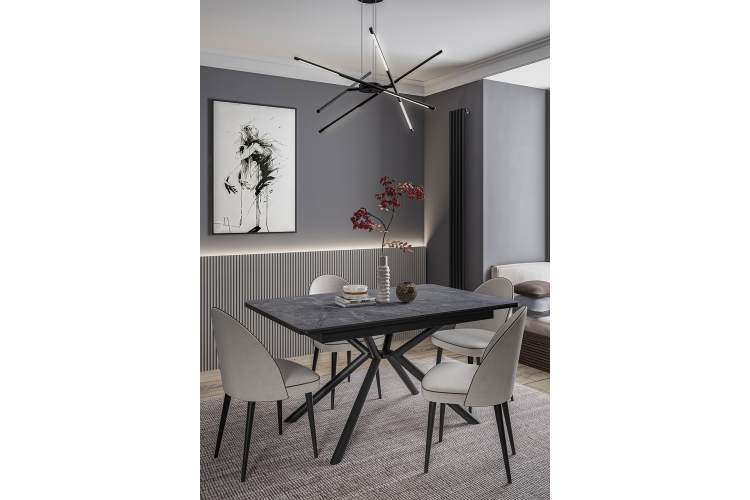 Стол KENNER DC1300 черный/керамика мрамор черный-1