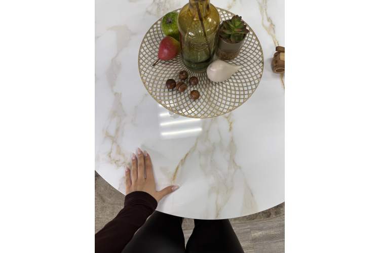 Стол KENNER RR900 черный/керамика мрамор белый глянец-25