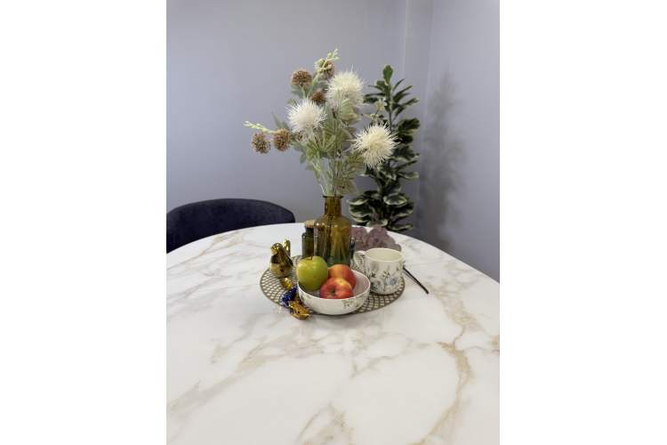 Стол Kenner R1100s, черный/керамика мрамор белый глянец-7