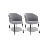 Комплект стульев 2шт KENNER 305SD черный/серый микробукле