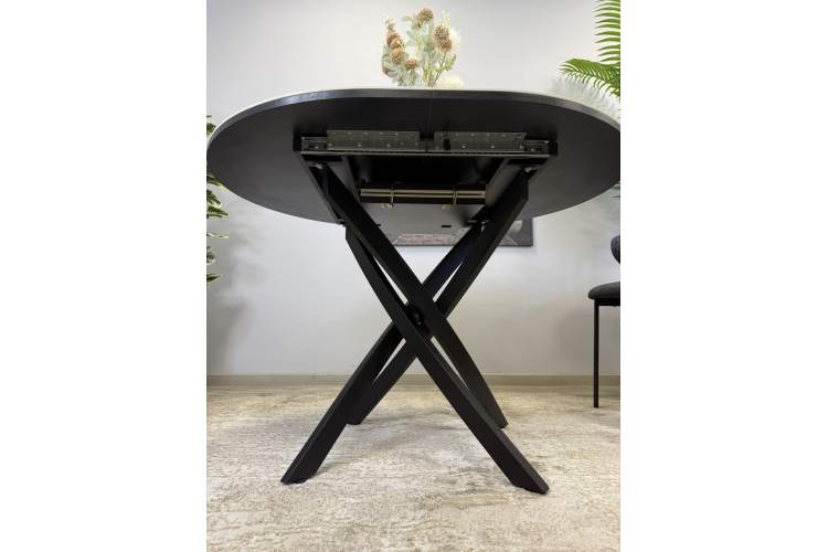 Стол Kenner R1100s, черный/керамика мрамор белый глянец-10