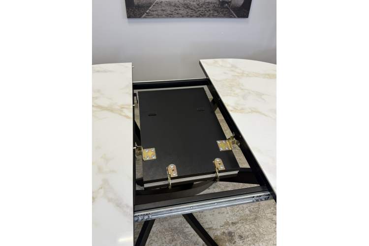 Стол Kenner R1100s, черный/керамика мрамор белый глянец-15