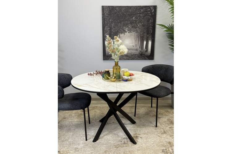 Стол Kenner R1100s, черный/керамика мрамор белый глянец-20