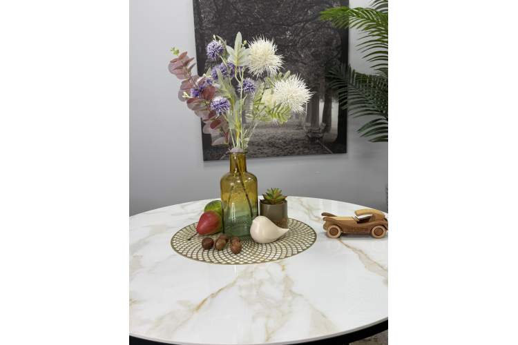 Стол KENNER RR900 черный/керамика мрамор белый глянец-26