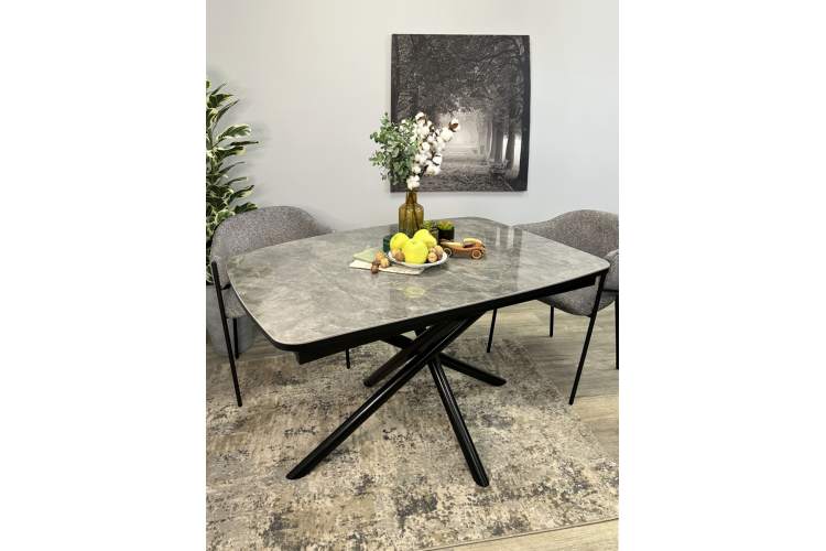 Стол DF1250 черный/керамика серая глянец-1