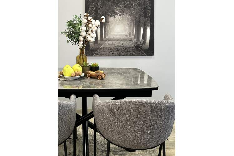 Стол DF1250 черный/керамика серая глянец-4