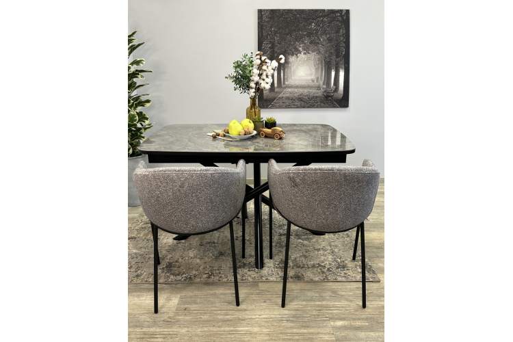 Стол DF1250 черный/керамика серая глянец-11