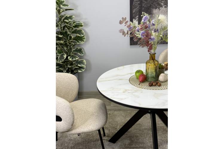 Стол KENNER RR900 черный/керамика мрамор белый глянец-21