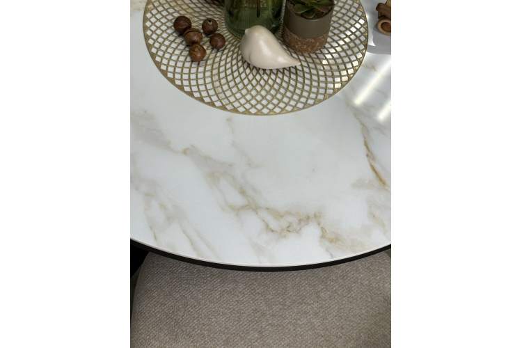 Стол KENNER RR900 черный/керамика мрамор белый глянец-22