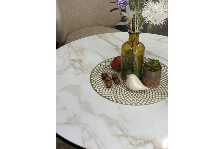 Стол KENNER RR900 черный/керамика мрамор белый глянец-23