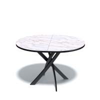 Стол Kenner R1100s, черный/керамика мрамор белый глянец