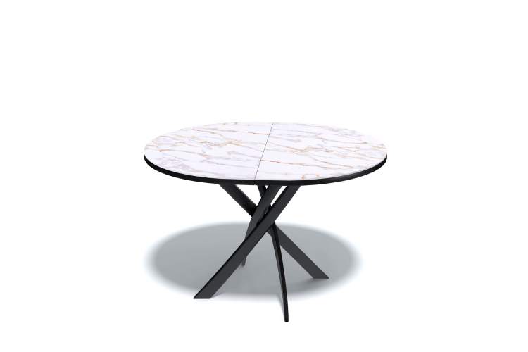 Стол Kenner R1100s, черный/керамика мрамор белый глянец