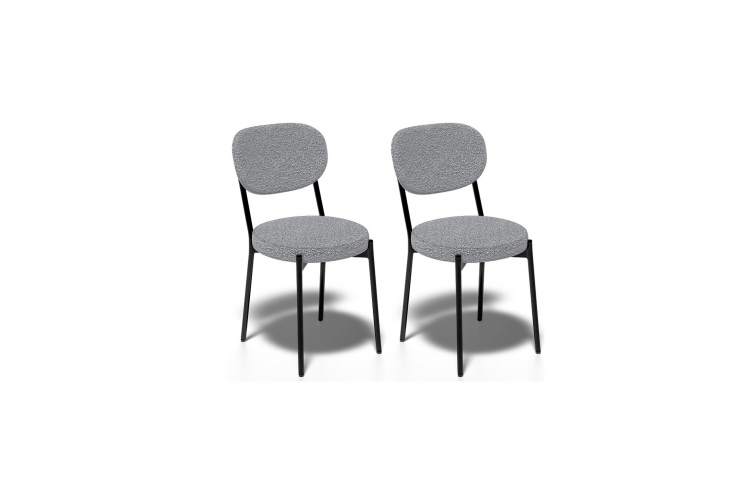 Комплект стульев 2шт KENNER 301SD черный/серый микробукле