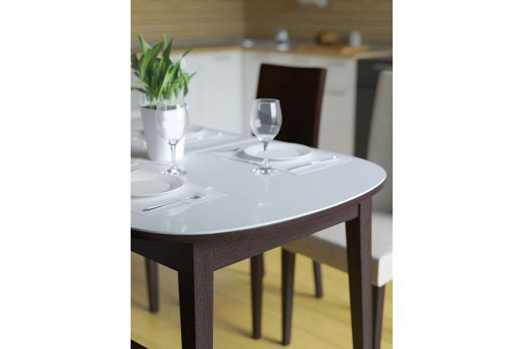 Стол KENNER 1300С венге/стекло белое сатин-2