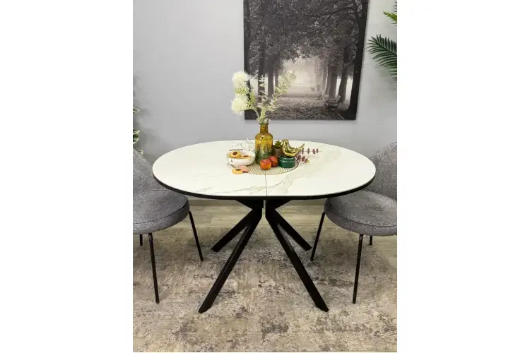 Стол KENNER DO1200 черный/керамика белая-1