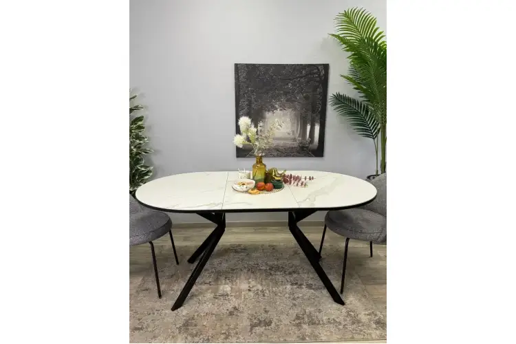 Стол KENNER DO1200 черный/керамика белая-2