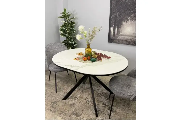 Стол KENNER DO1200 черный/керамика белая-3