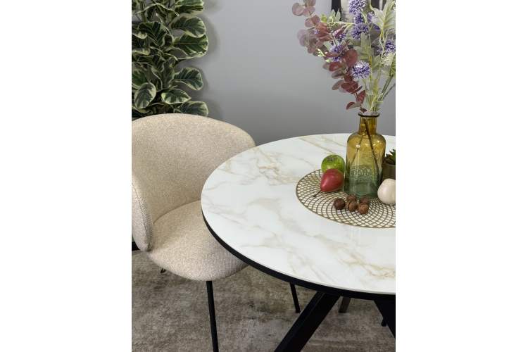 Стол KENNER RR900 черный/керамика мрамор белый глянец-10