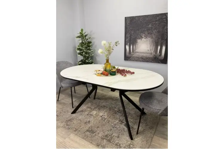 Стол KENNER DO1200 черный/керамика белая-4