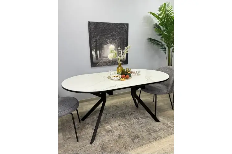 Стол KENNER DO1200 черный/керамика белая-6