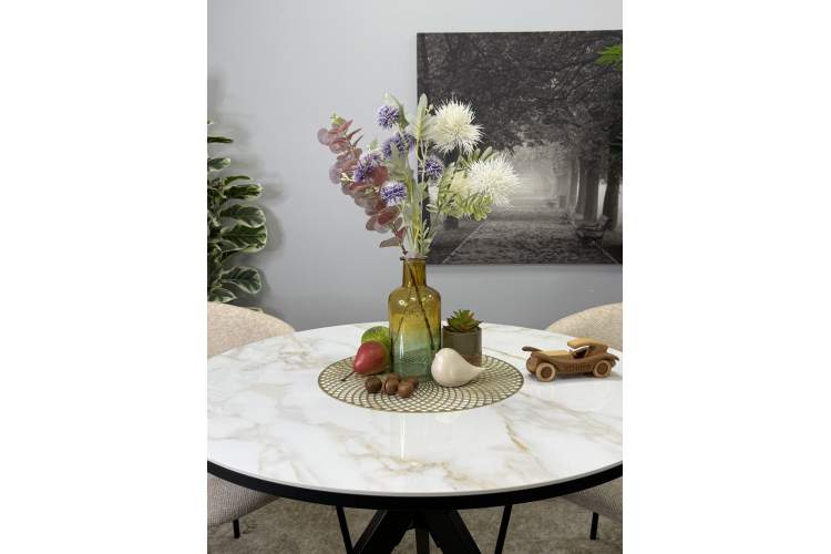 Стол KENNER RR900 черный/керамика мрамор белый глянец-15