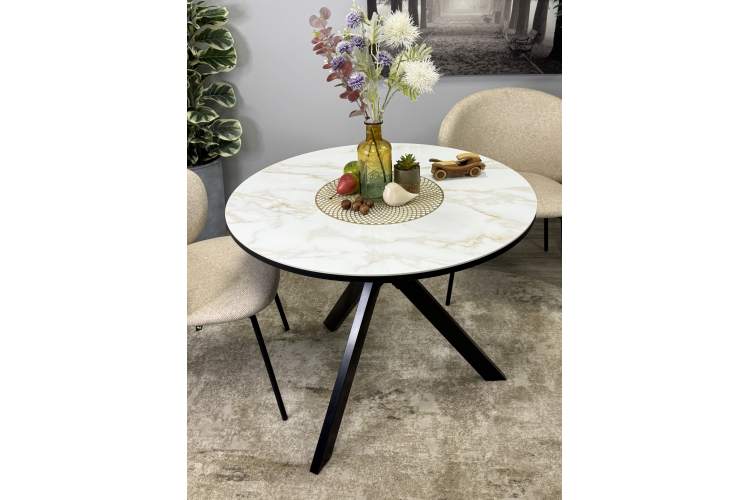 Стол KENNER RR900 черный/керамика мрамор белый глянец-17