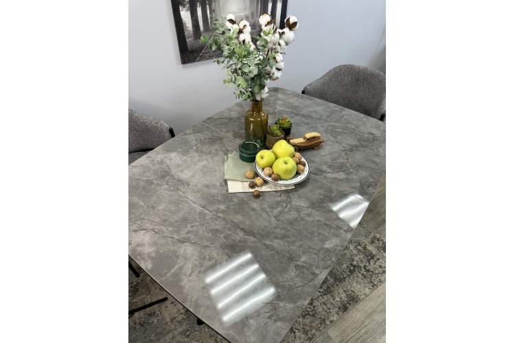 Стол DF1250 черный/керамика серая глянец-6