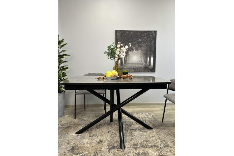 Стол DF1250 черный/керамика серая глянец-9