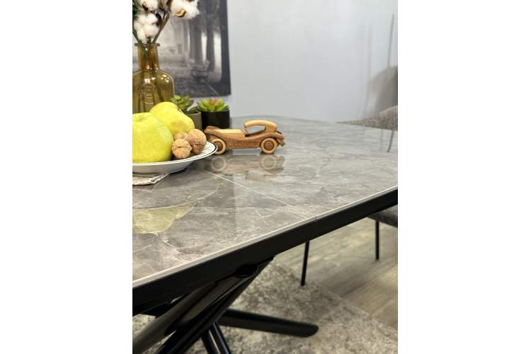 Стол DF1250 черный/керамика серая глянец-2