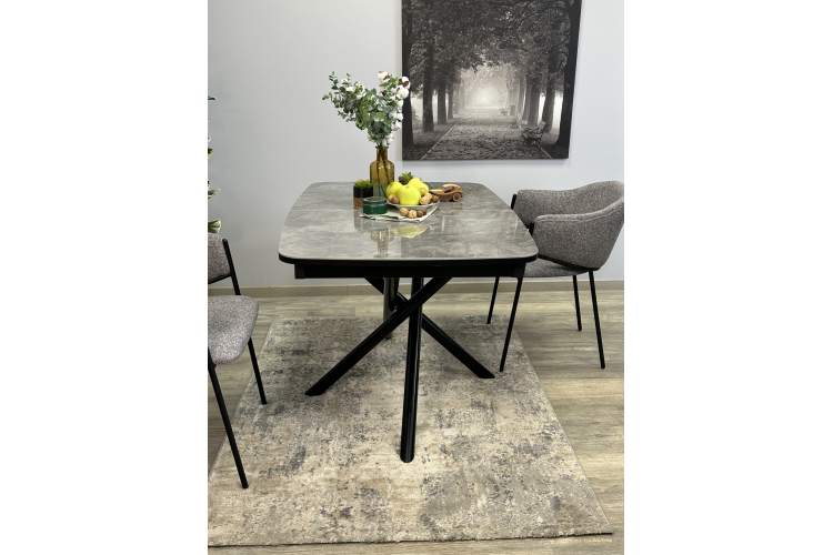 Стол DF1250 черный/керамика серая глянец-13