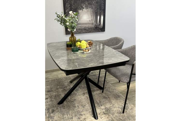 Стол DF1250 черный/керамика серая глянец-14