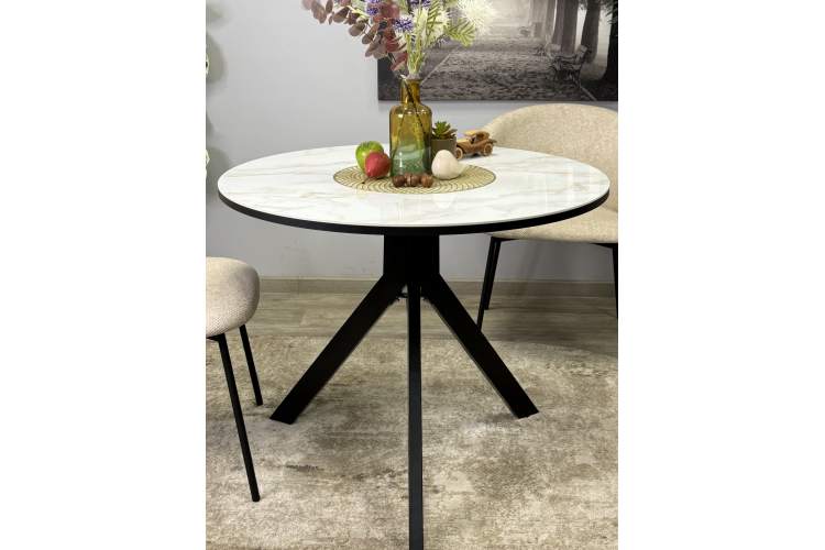 Стол KENNER RR900 черный/керамика мрамор белый глянец-20