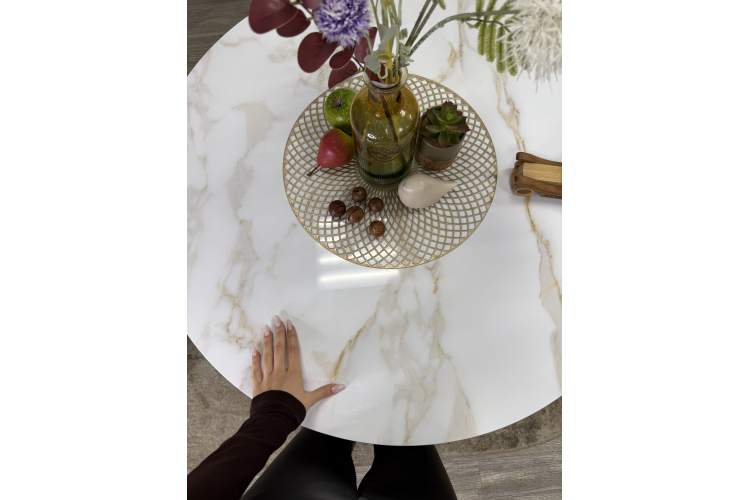 Стол KENNER RR900 черный/керамика мрамор белый глянец-24