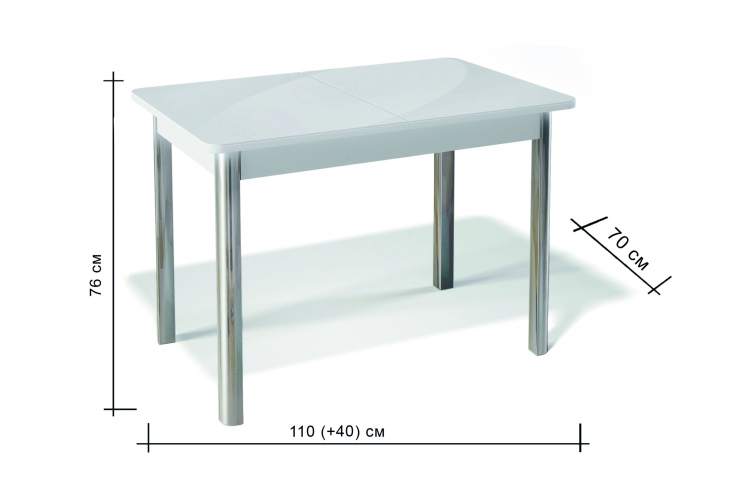 Стол KENNER 1100s белый/стекло белое сатин-6