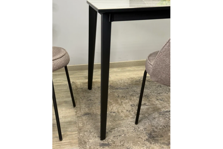 Стол KENNER KR1400 черный/керамика мрамор белый глянец-6