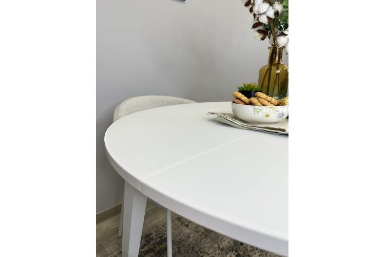 Стол KENNER 1000 М белый/стекло белое сатин-18