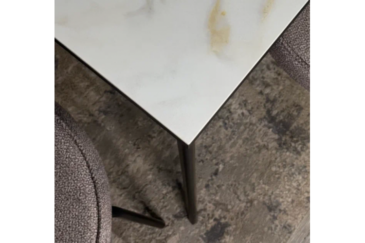 Стол KENNER KR1400 черный/керамика мрамор белый глянец-4