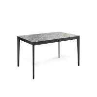 Стол KENNER KR1200 черный/керамика мрамор серый глянец