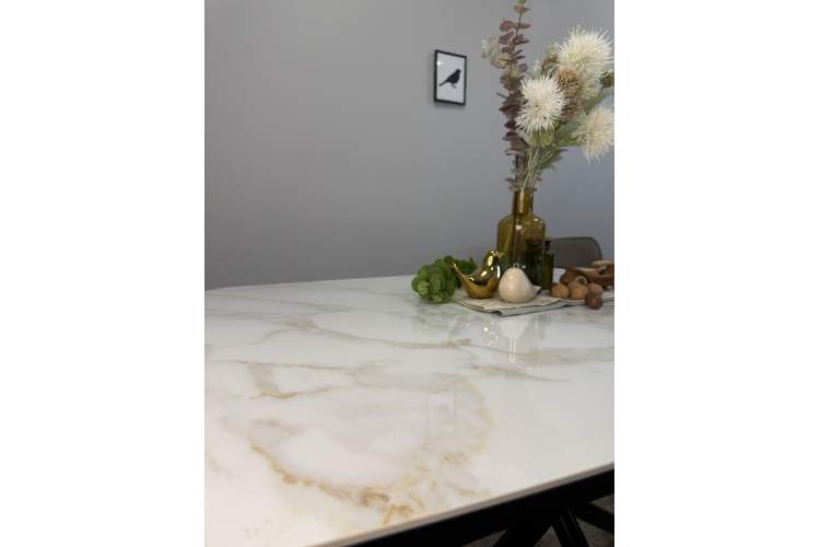 Стол DF1250 черный/керамика белая глянец-4