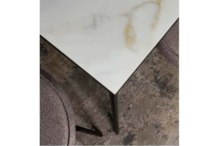 Стол KENNER KR1400 черный/керамика мрамор белый глянец-10